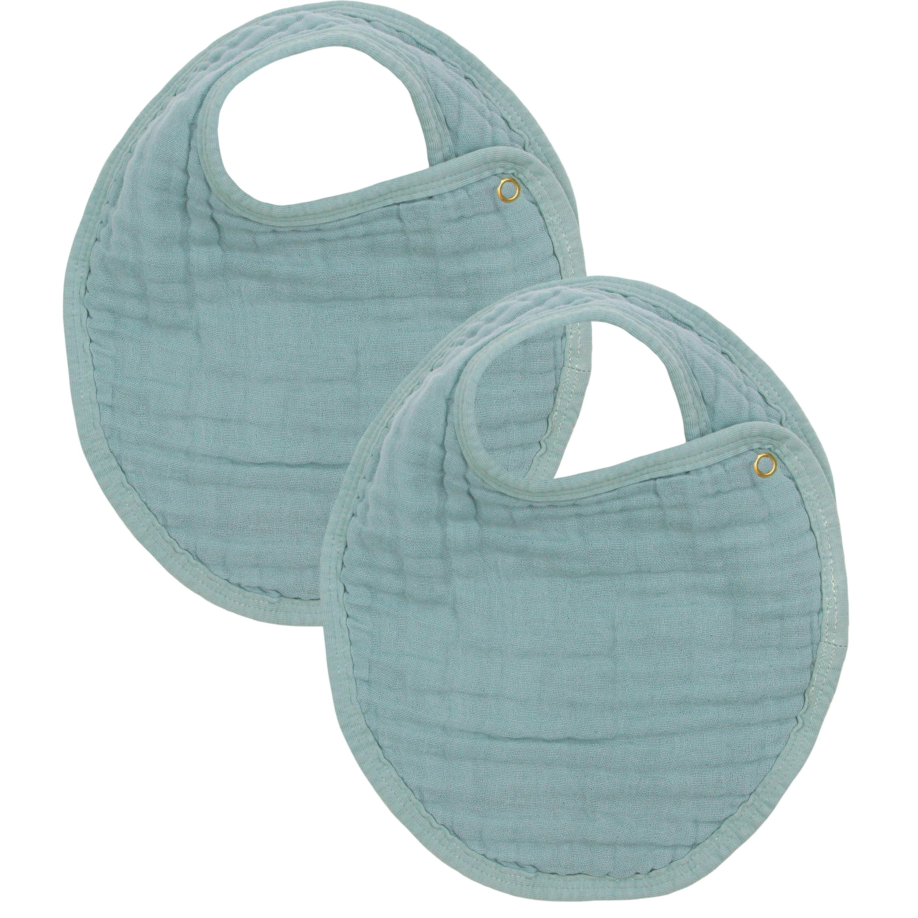 Cloud Muslin Bib 2 Pack- Steel