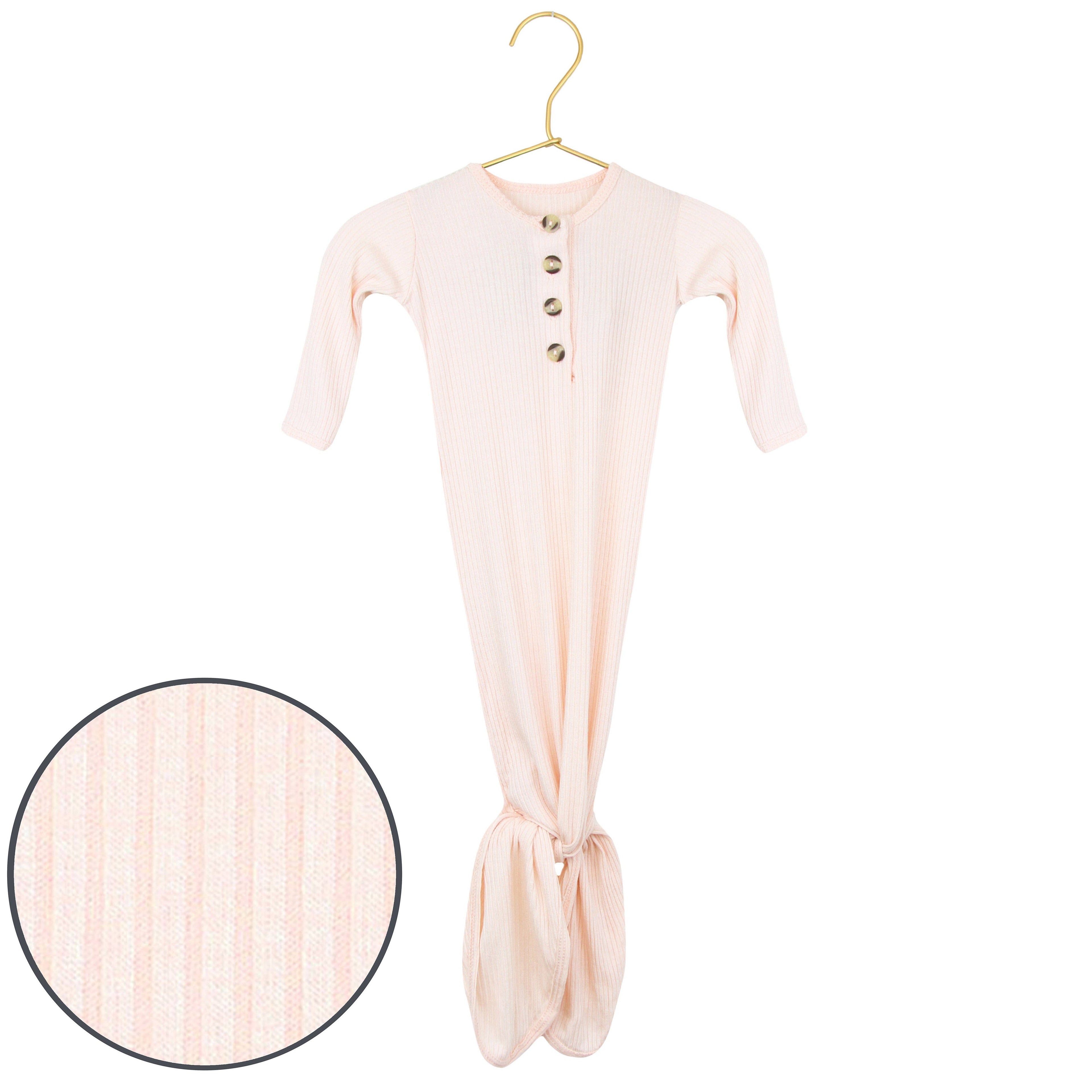 Rosie Ribbed Knotted Gown - Newborn-3 Months