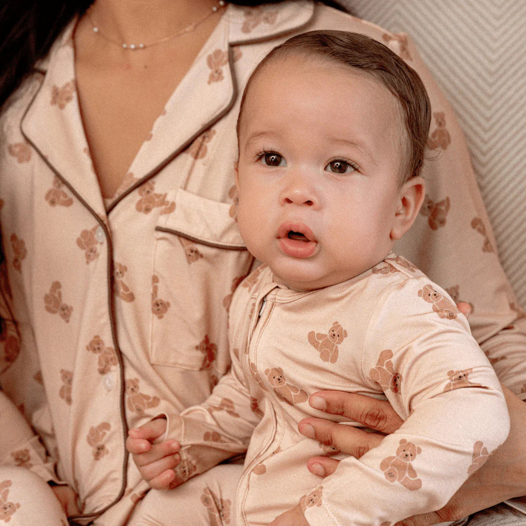 Footie Zippered One Piece in Teddy Tales