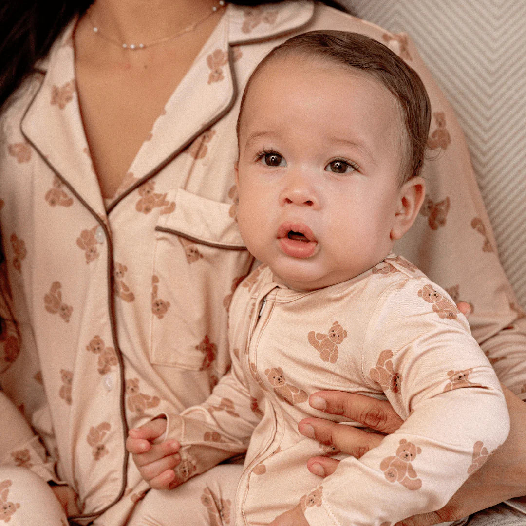 Footie Zippered One Piece in Teddy Tales